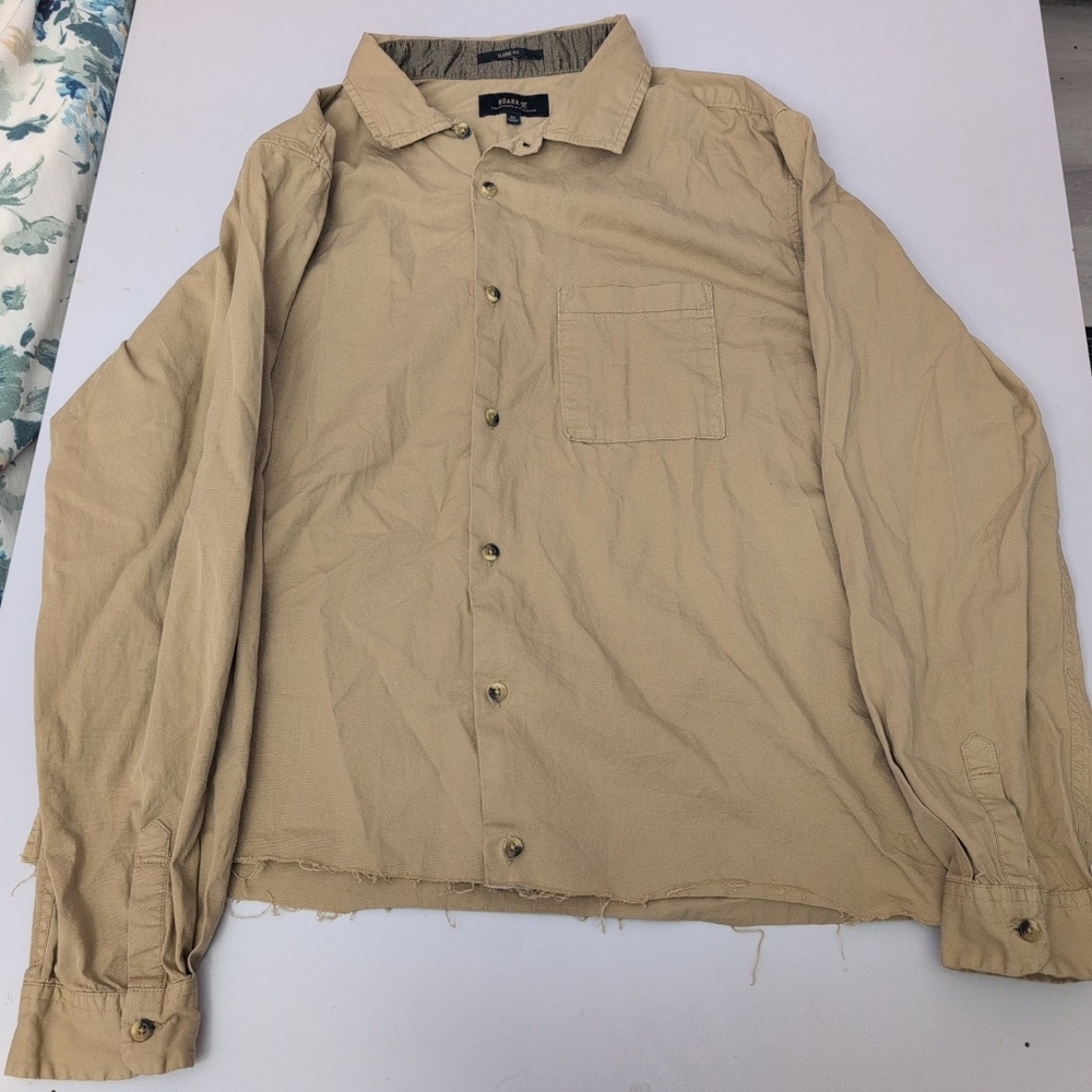 Roark Beige Lightweight Shirt Men XL (Badly Damage)